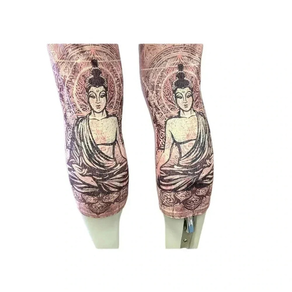 Evolution and Creation High Waisted Boho Buddha Crop Leggings Size  Medium - Picture 4 of 10